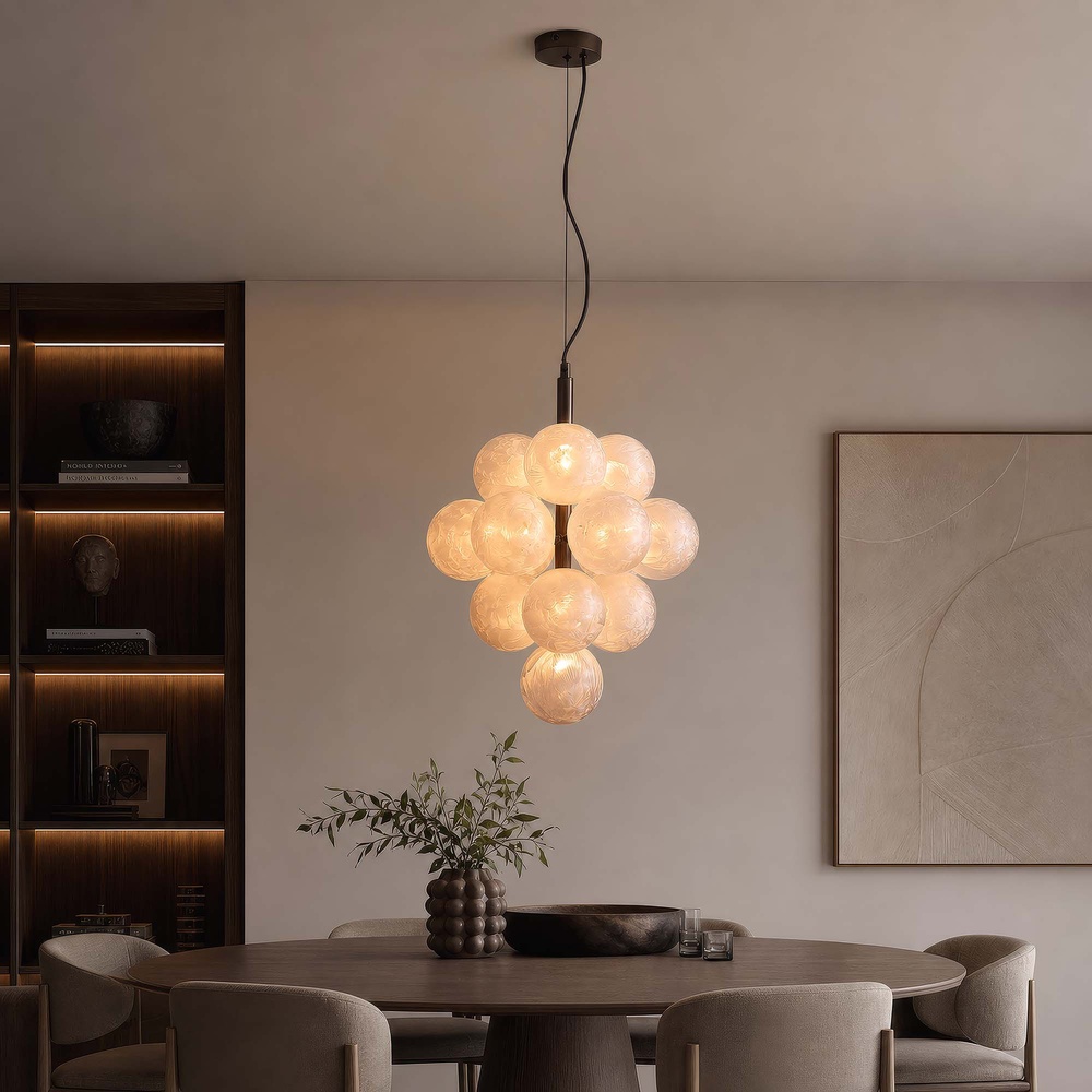 Lampe pendante de conception Frosty bronze Searchlight 5,05342E+12