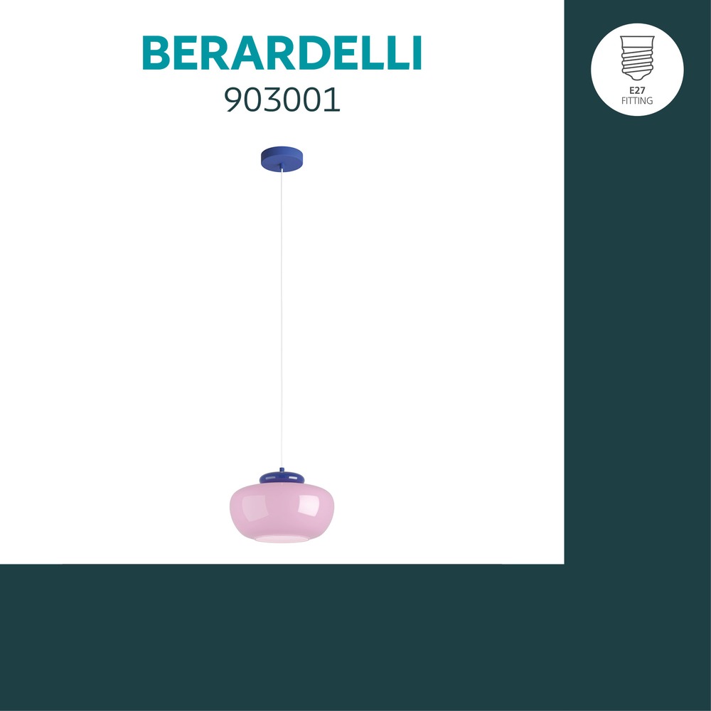 Lampe pendante de conception Berardelli rose avec bleu Ø 30cm Eglo 9008606404971