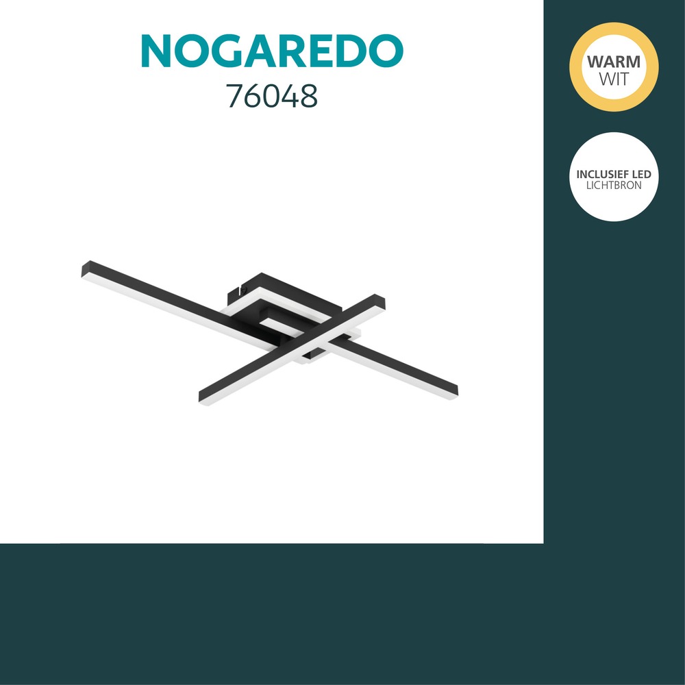 Lampe de plafond moderne Nogaredo noir 50 x 30 cm Eglo 9008606391561