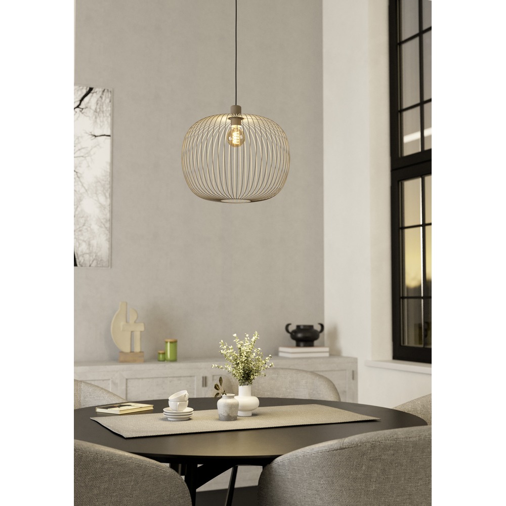 Lampe suspendue filaire Lodods brun sable Ø 45 cm Eglo 9008606390281