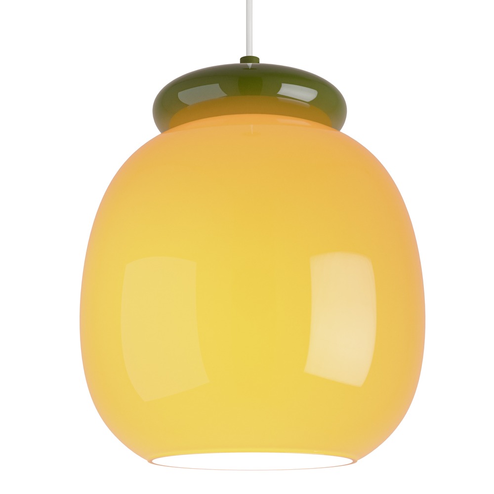 Lampe pendante de conception Berardelli orange avec vert Ø 23cm