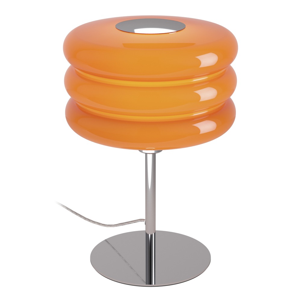Lampe de table de conception Tortora chrome avec orange Ø 20cm