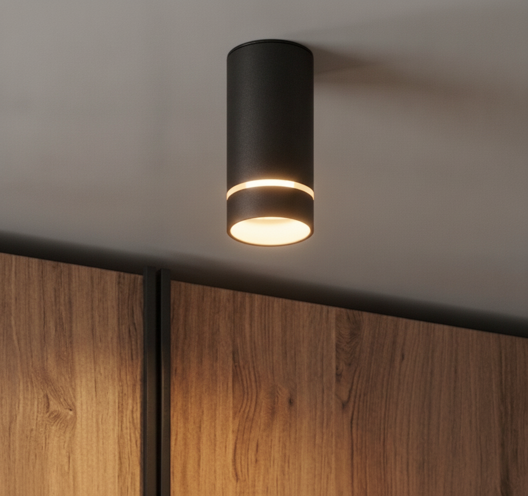 Spot de plafond design Esca noir