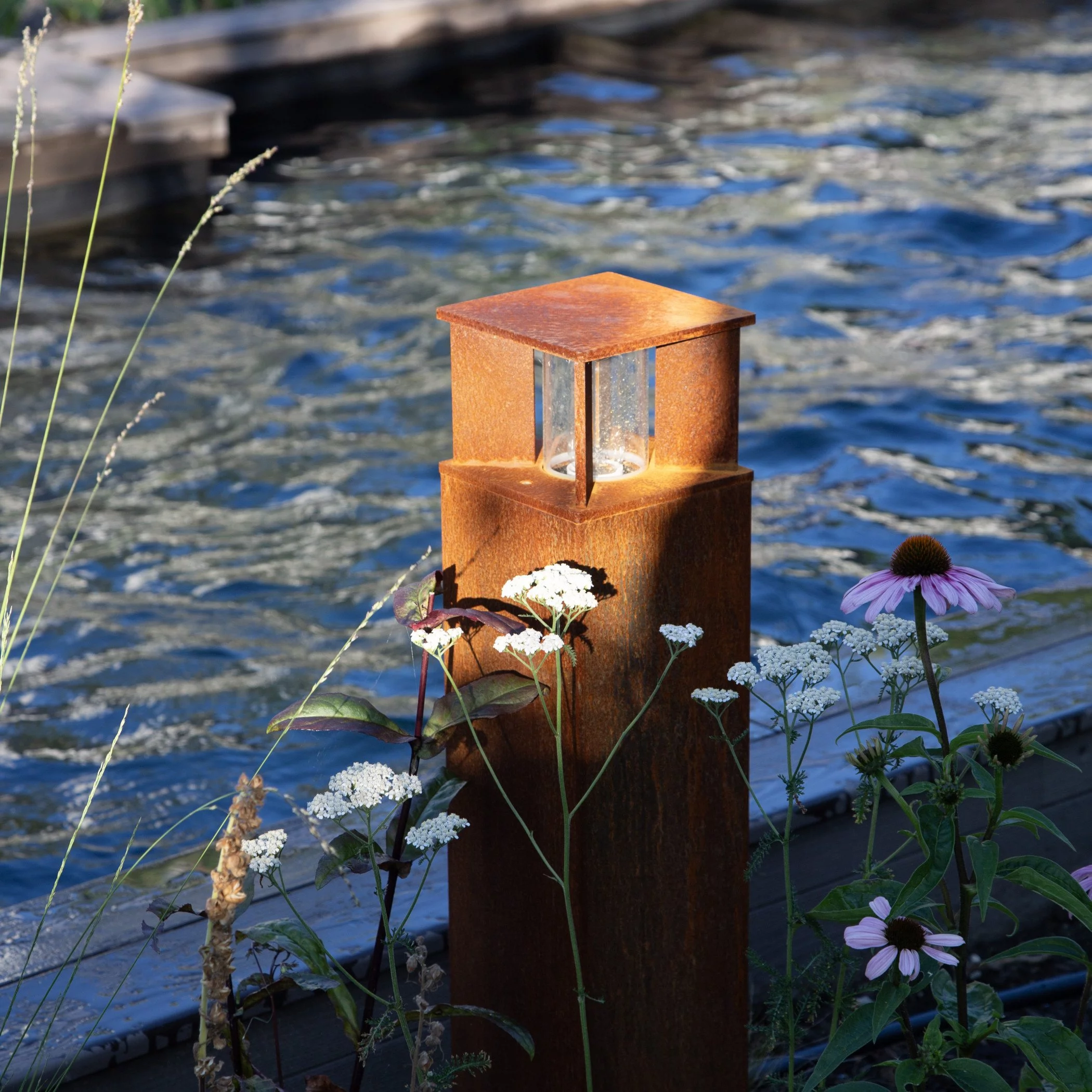 Lampe de jardin carrée Marina 70 Corten KS 8714732783507