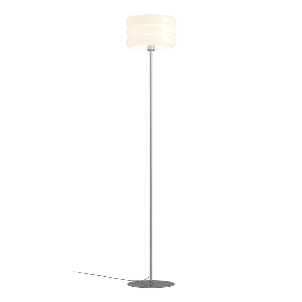 Lampadaire de conception Tortora chrome avec blanc Ø 30cm