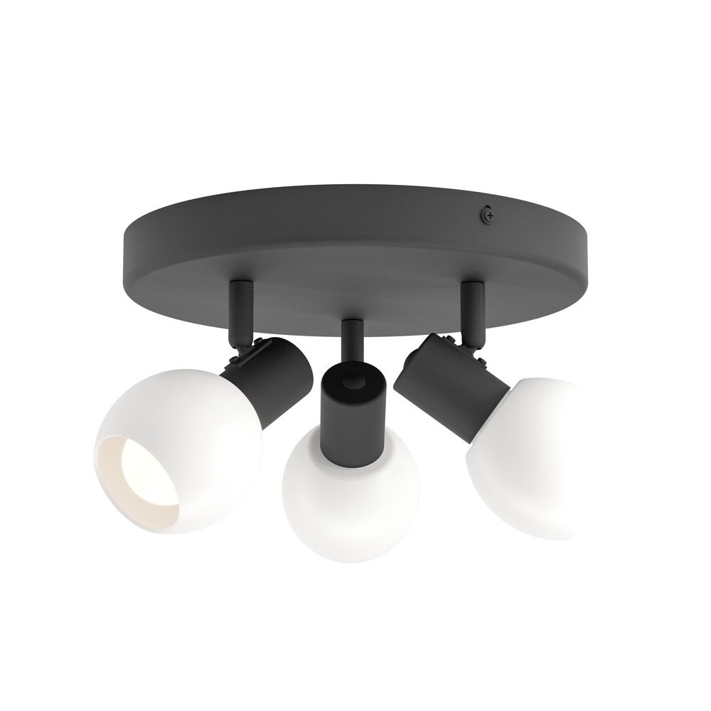 Lampe de plafond Castellazo 3 noirs clairs avec verre Ø 25 cm