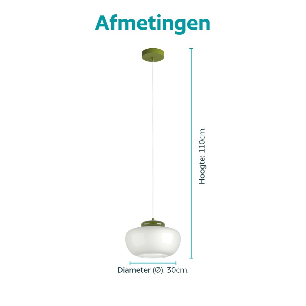 Lampe pendante de conception Berardelli blanc avec vert Ø 30cm Eglo 9008606404957