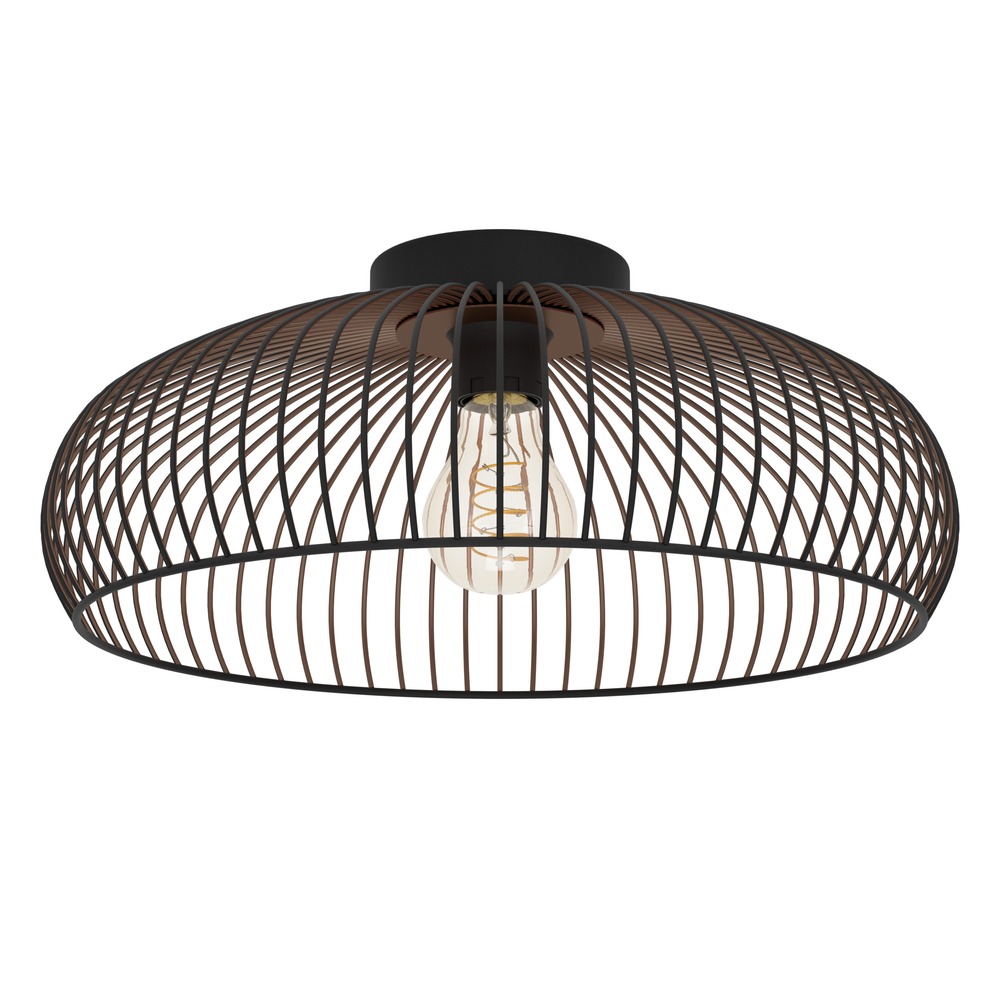 Lampe de plafond Almanzora noir avec cuivre