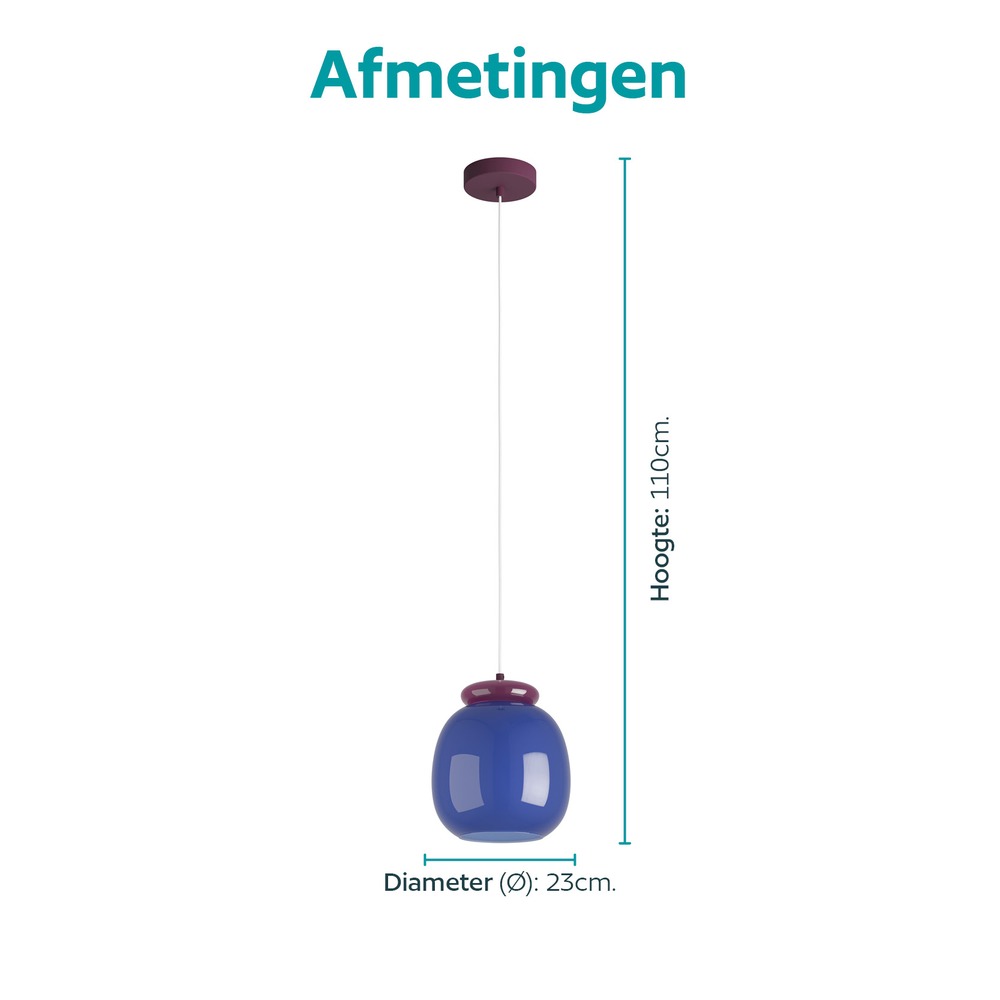 Lampe pendante de conception Berardelli bleu avec violet Ø 23cm Eglo 9008606404940