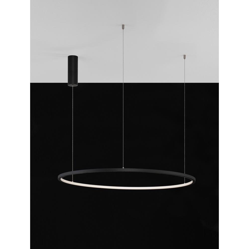 Ronde hanglamp Tarquin zwart Ø 80cm Lyora 5212017438300