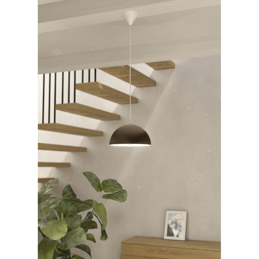 Lampe pendante de conception Gaetano 2 bronze avec blanc Ø 30 cm Eglo 9008606391592