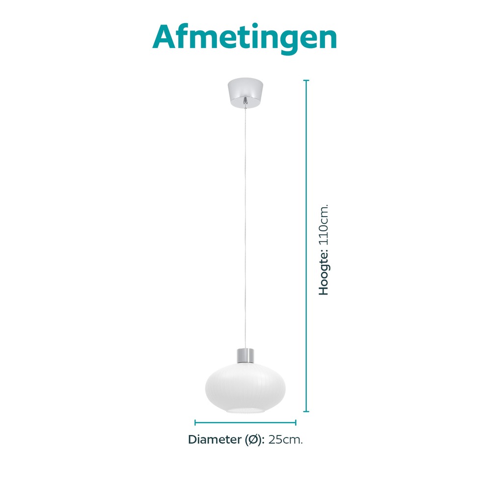 Lampe pendante de conception Dasmina chrome avec blanc Ø 25cm Eglo 9008606406340