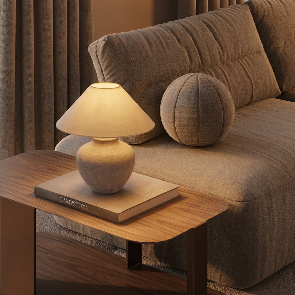 Lampe de table Lupe Céramique beige