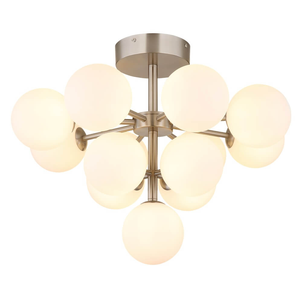 Nikkel plafondlamp Grappy 13-lichts