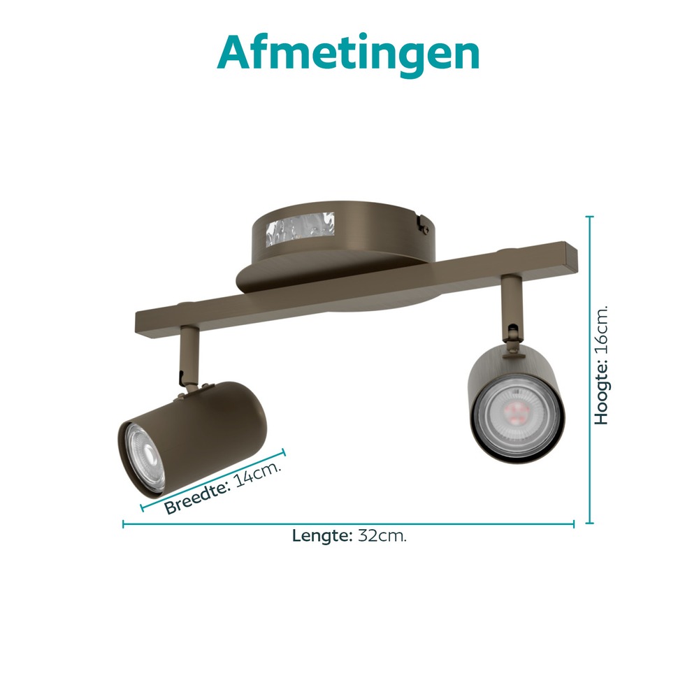 Emplacement monté en surface Montemurro 2-bronze foncé clair Eglo 9008606392247