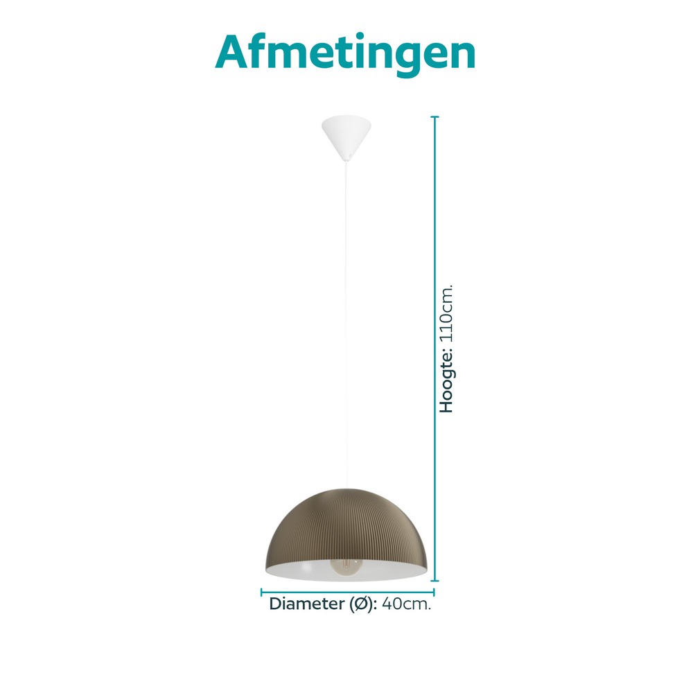 Lampe pendante de conception Gaetano 2 bronze avec blanc Ø 40 cm Eglo 9008606391585