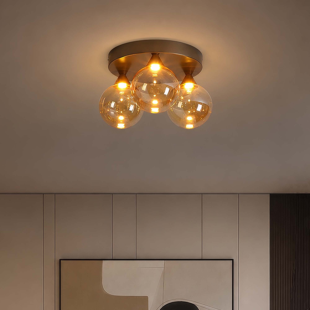 Lampe de plafond à design Opux Lux Bronze à 3 lumières Searchlight 5,05342E+12