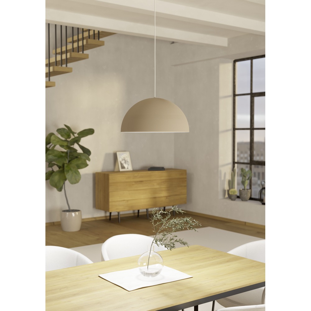 Lampe pendante de conception Gaetano 2 brun sable avec du blanc Ø 40 cm Eglo 9008606391608