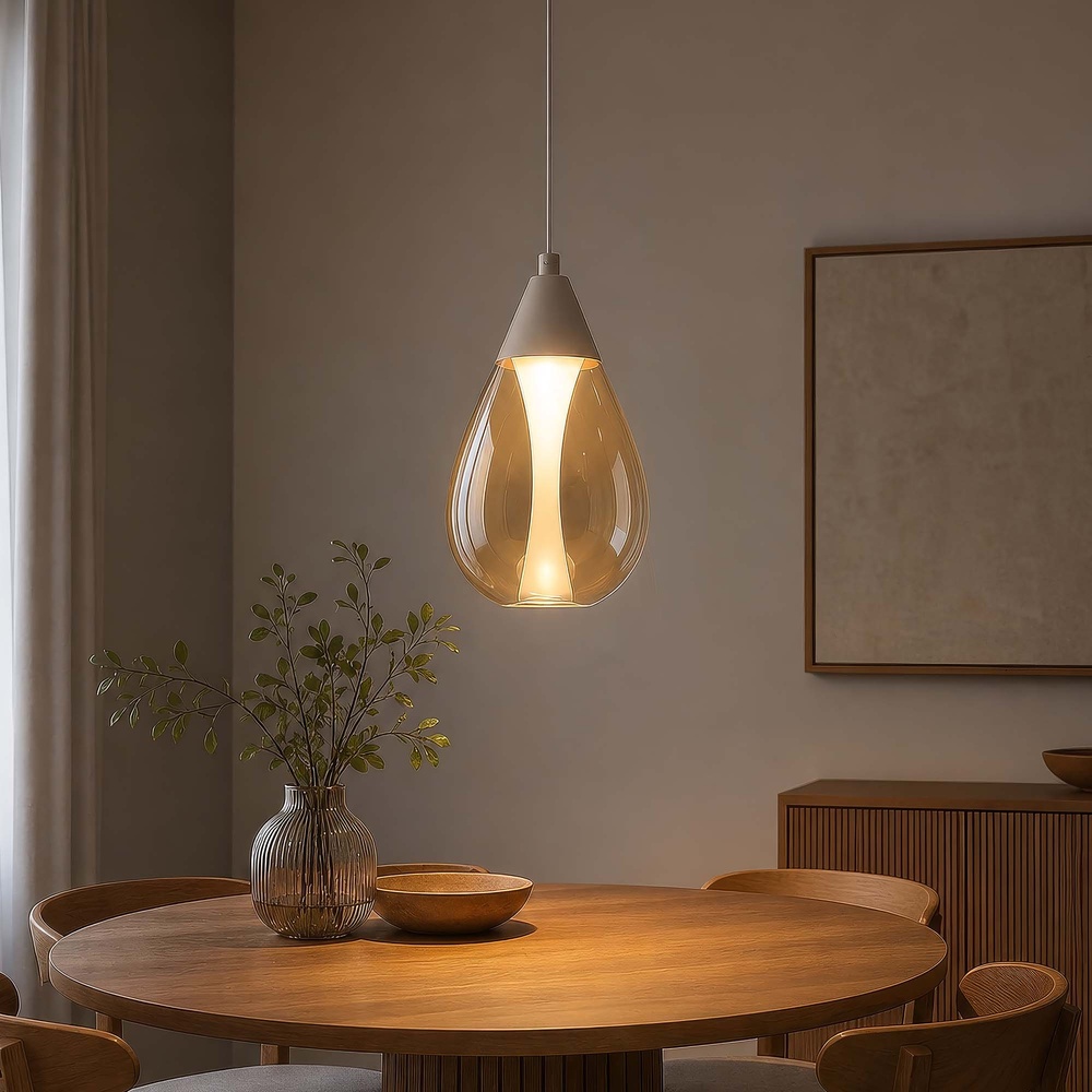 Lampe pendante de conception Pear seulement brun sable Searchlight 5,05342E+12
