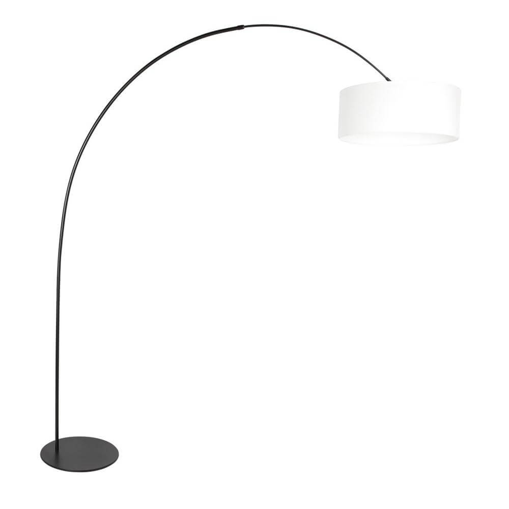 Vloerlamp Curve zwart met witte kap Ø 50cm