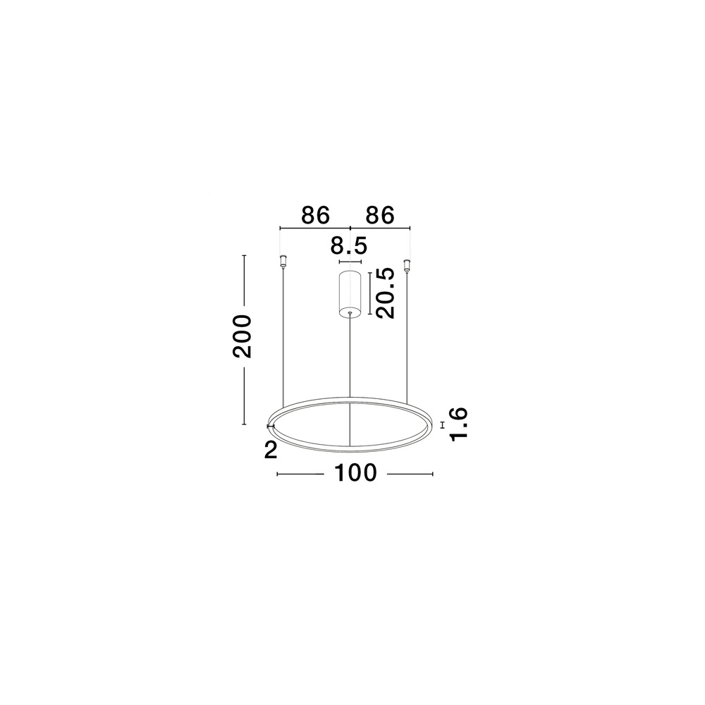 Ronde hanglamp Tarquin zwart Ø 100cm Lyora 5212017438348