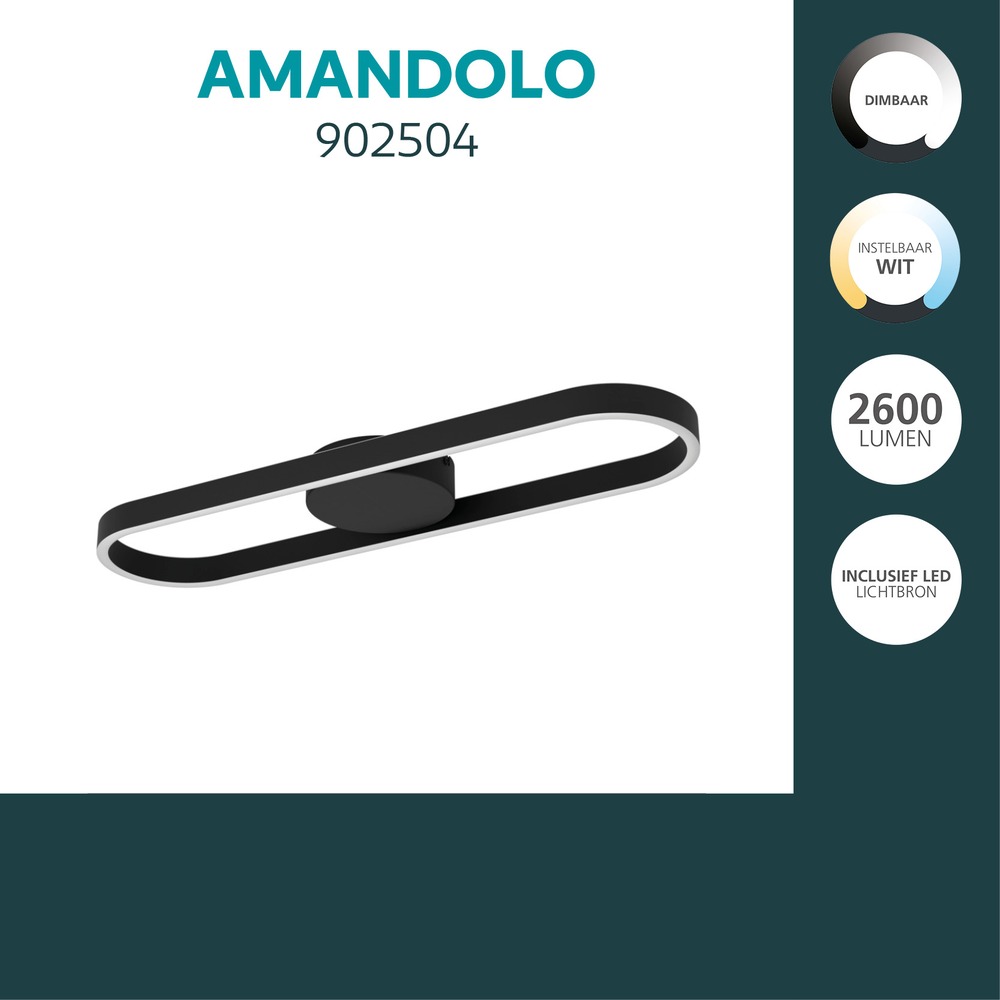 Lampe de plafond Amandolo Noir Eglo 9008606391509