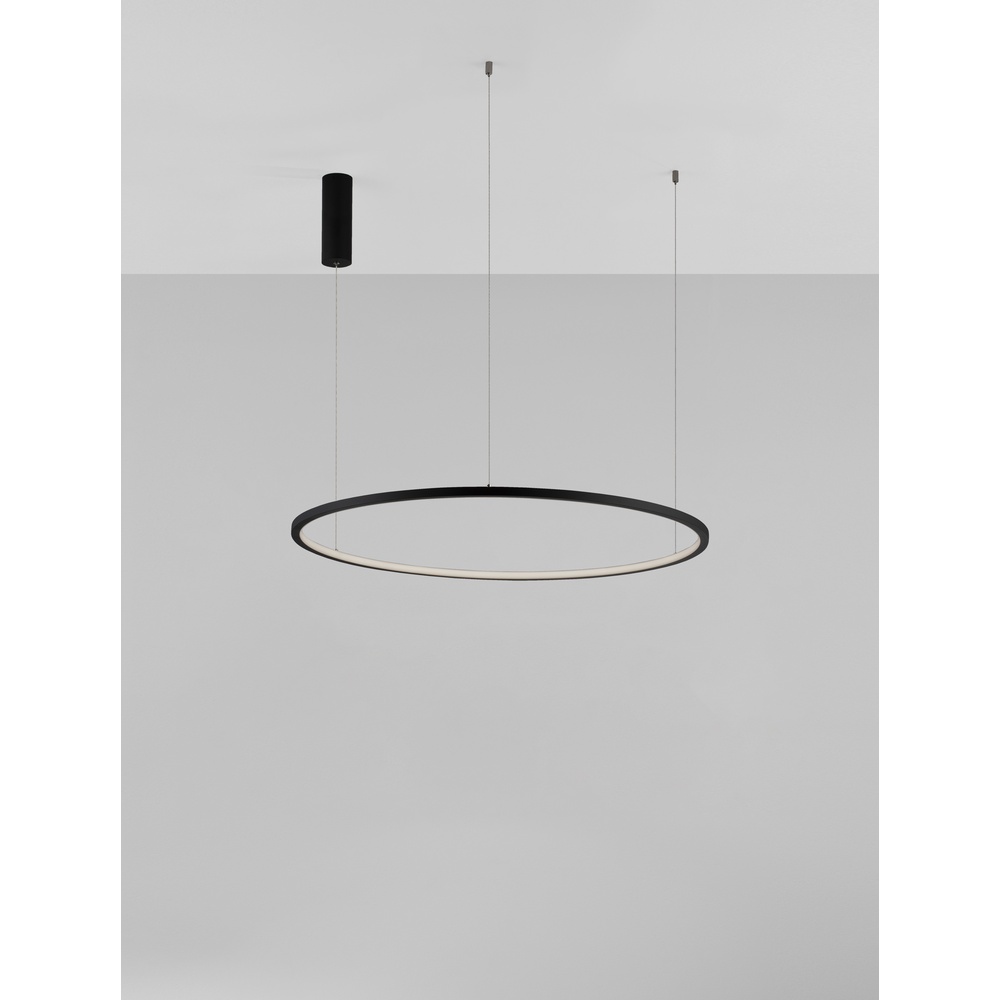 Ronde hanglamp Tarquin zwart Ø 80cm Lyora 5212017438300