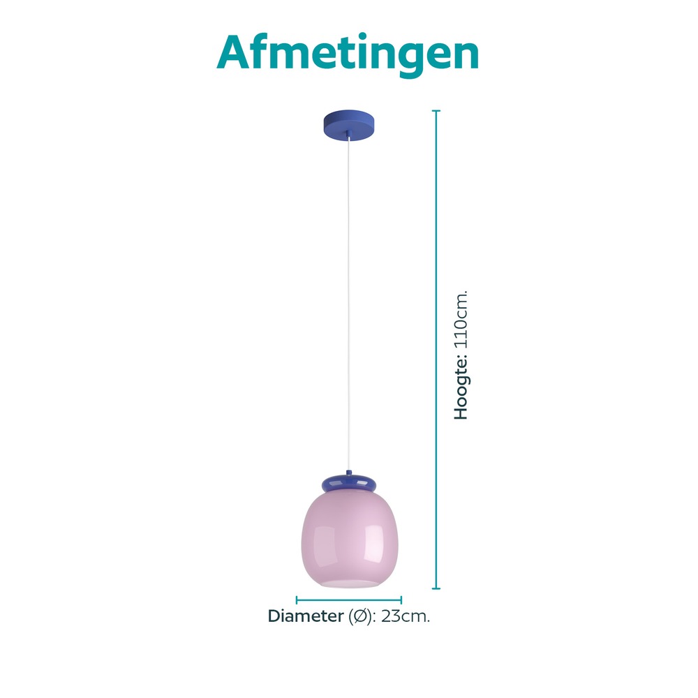 Lampe pendante de conception Berardelli rose avec bleu Ø 23cm Eglo 9008606404933