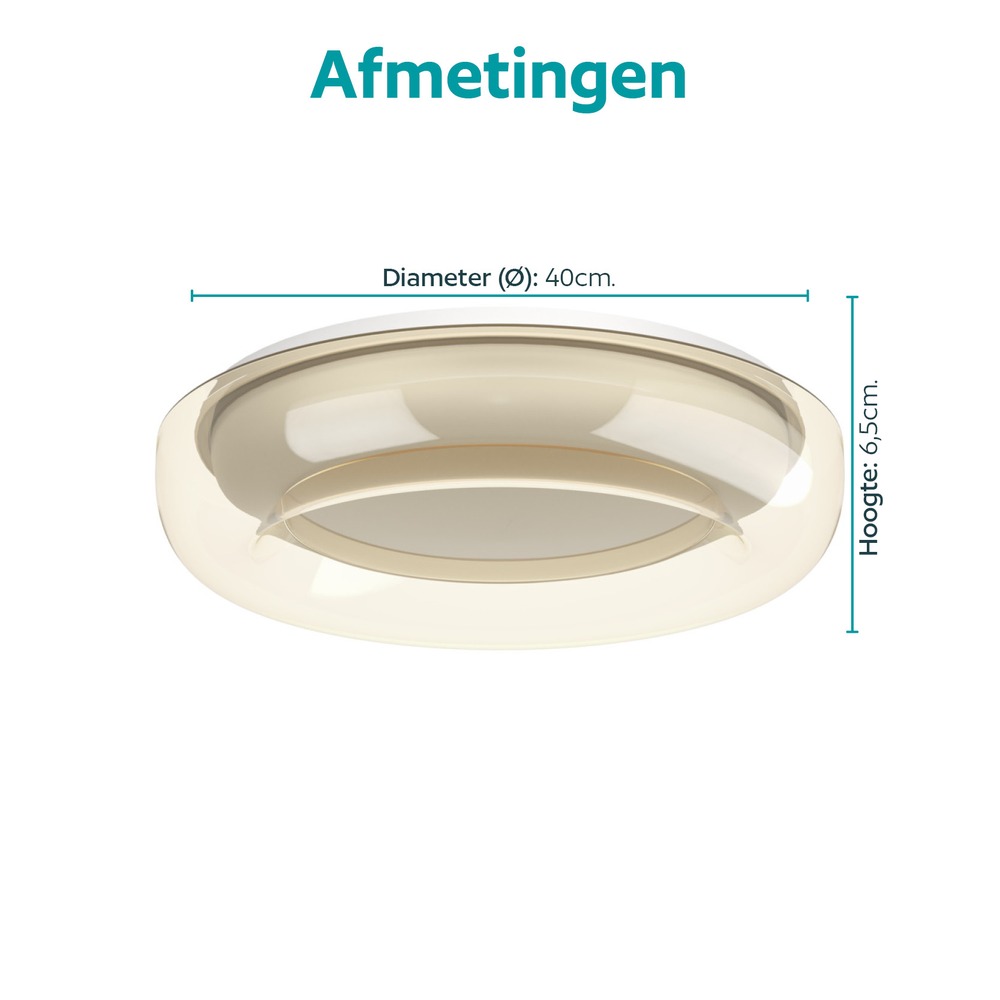 Lampe de plafond à design Conistarino Ø 40 cm blanc avec du brun Eglo 9008606399727