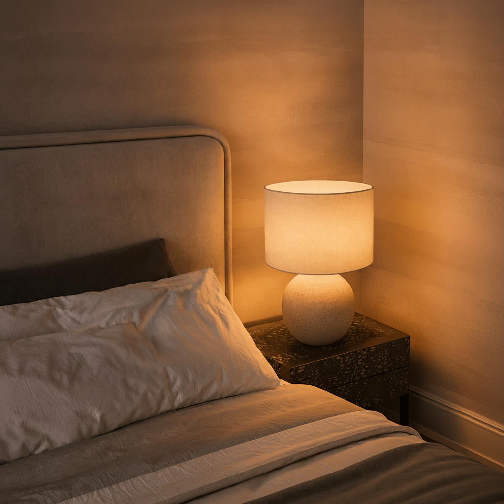 Lampe de table Nagomi beige avec capuche crème