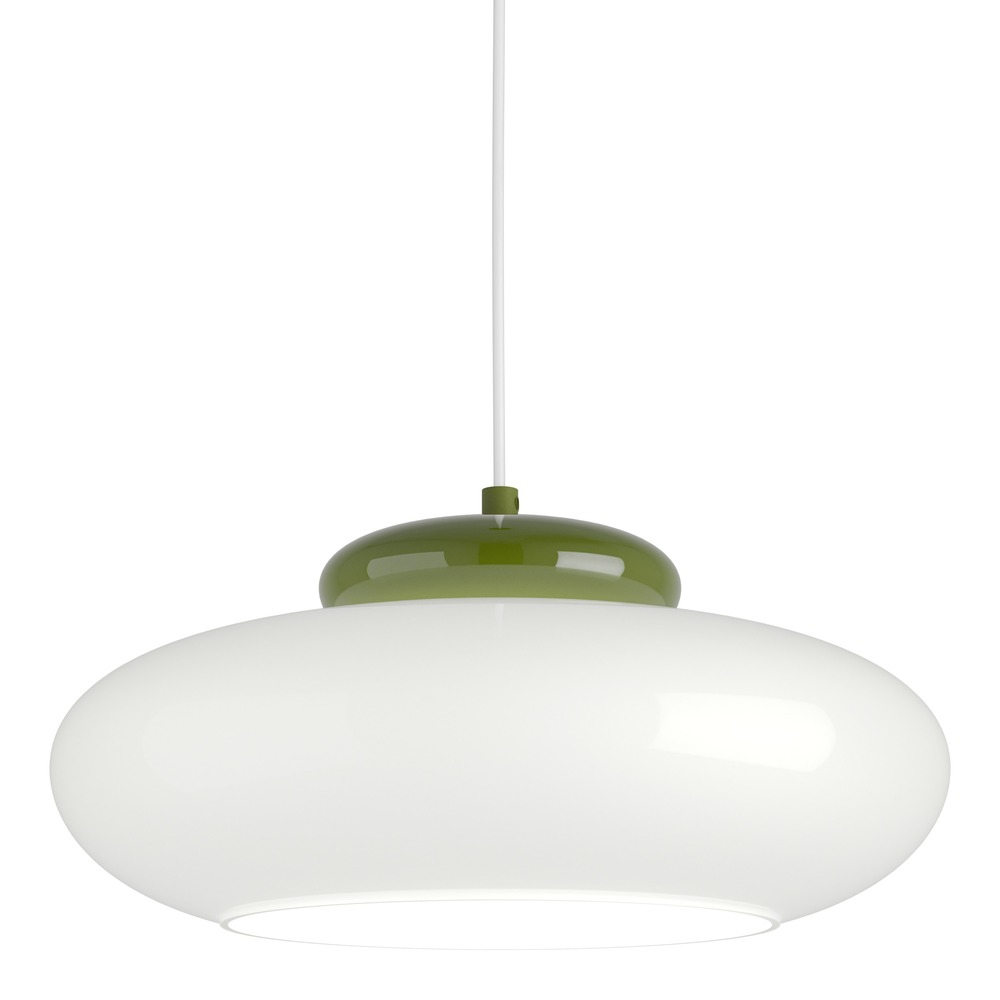 Lampe pendante de conception Berardelli blanc avec vert Ø 32cm