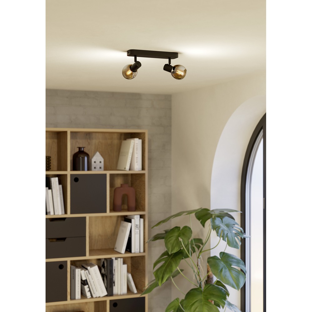 Lampe de plafond Castellazo 2-noir clair Eglo 9008606392094