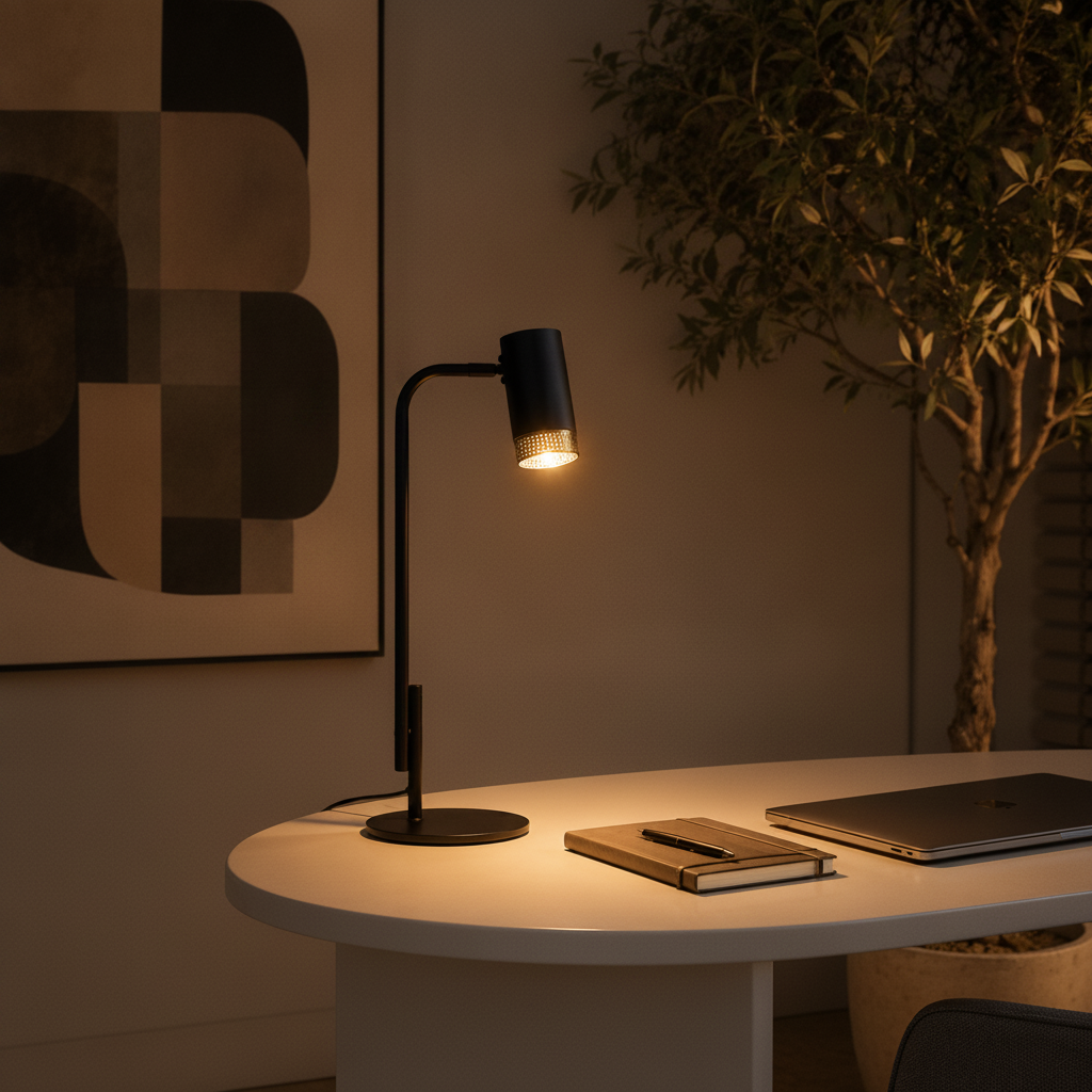 Lampe de bureau Nessi noir avec or