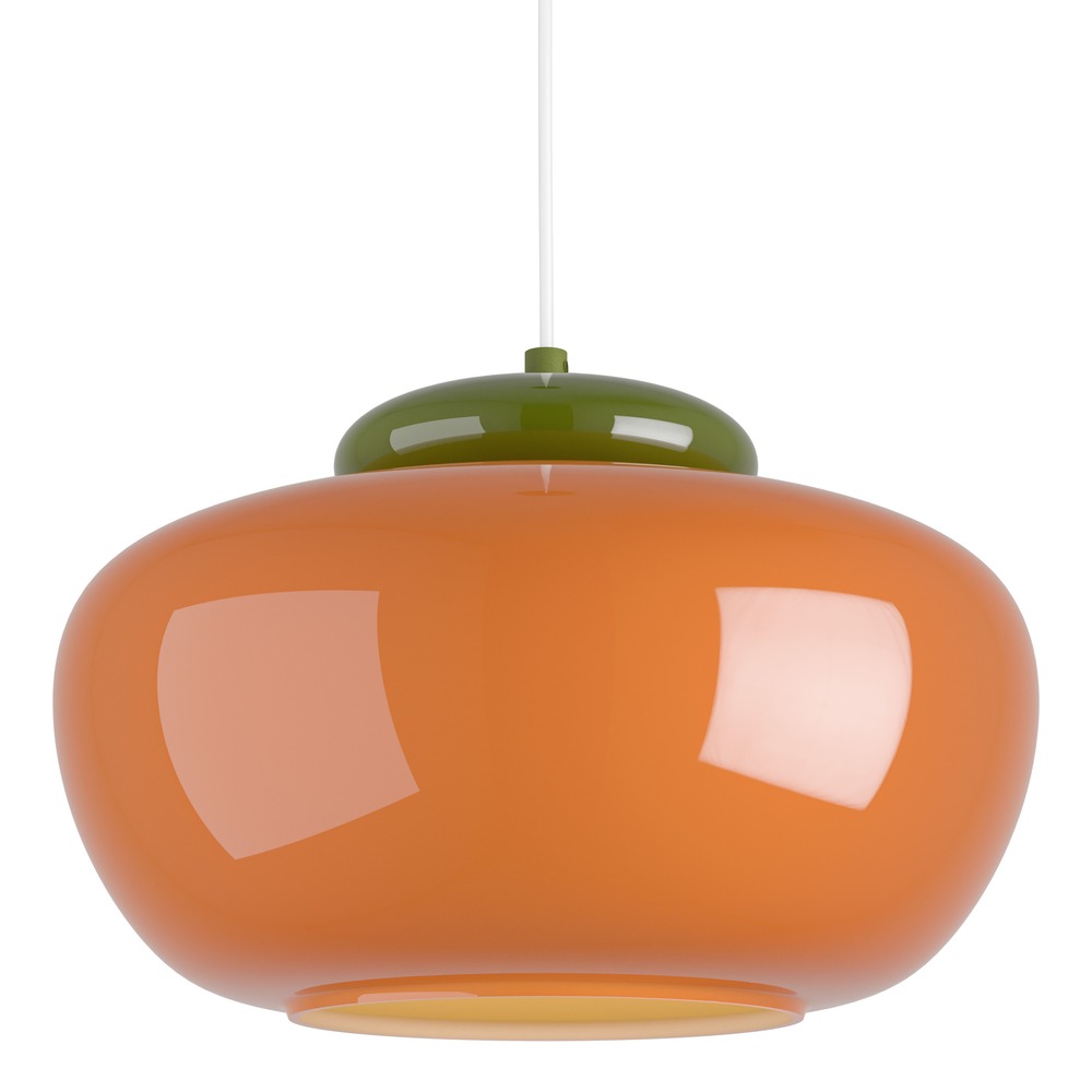 Lampe pendante de conception Berardelli orange avec vert Ø 30cm Eglo 9008606404964