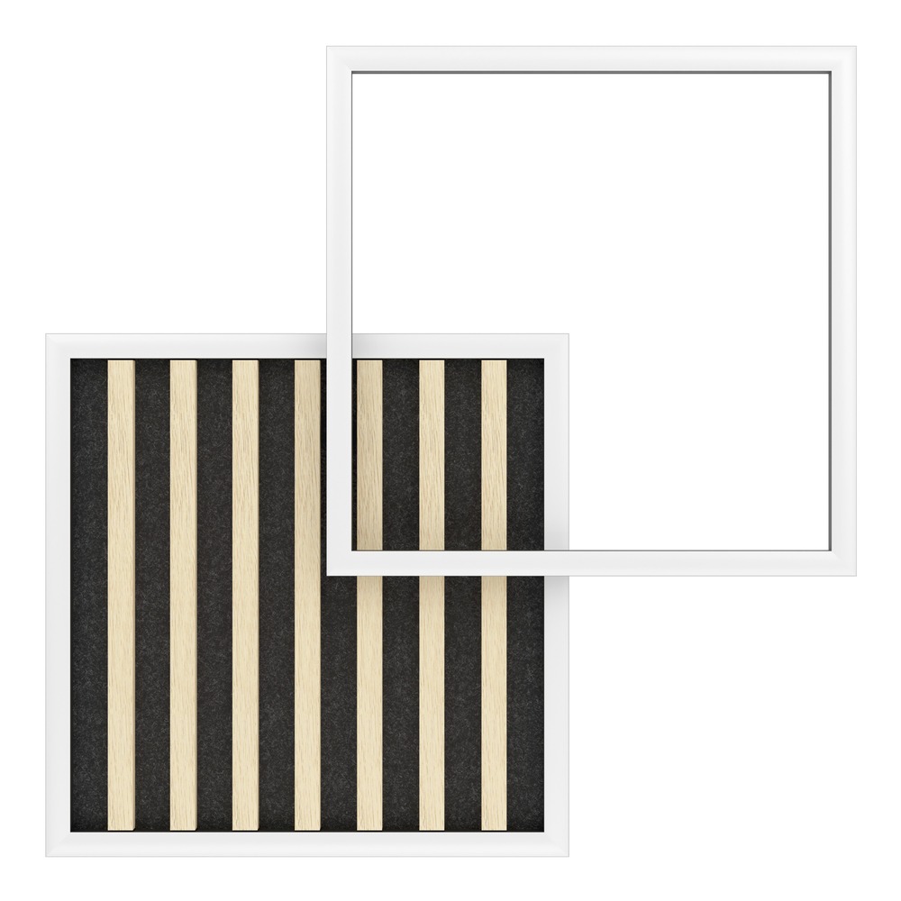Lampe de plafond moderne Cembrano noir avec carré bois 48,5 x 48,5 cm Eglo 9008606388226