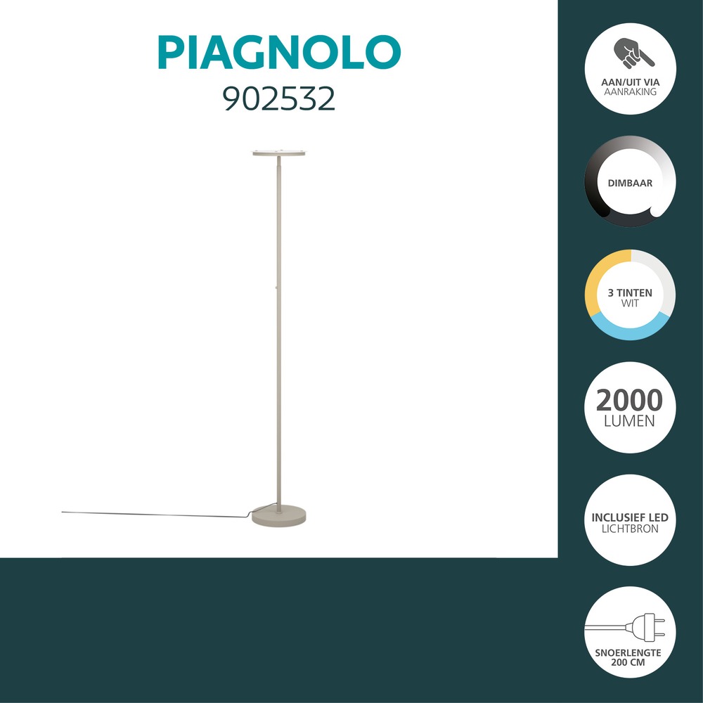 Lampadaire de conception Piagnolo brun sable Eglo 9008606392377