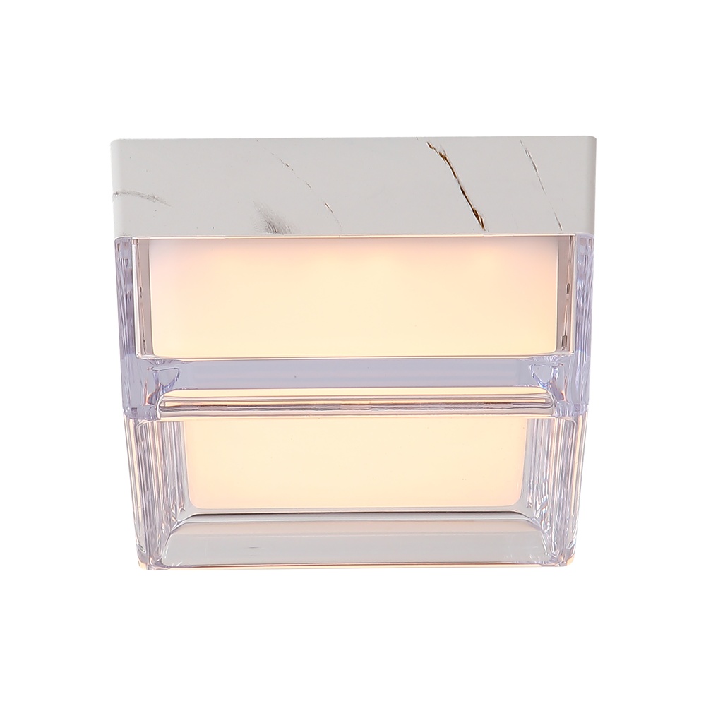Lampe de plafond Button Marbre blanc carré