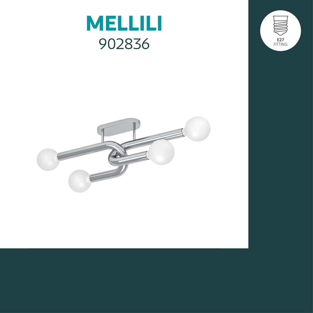 Lampe de plafond à design Mellili Chrome Eglo 9008606406678