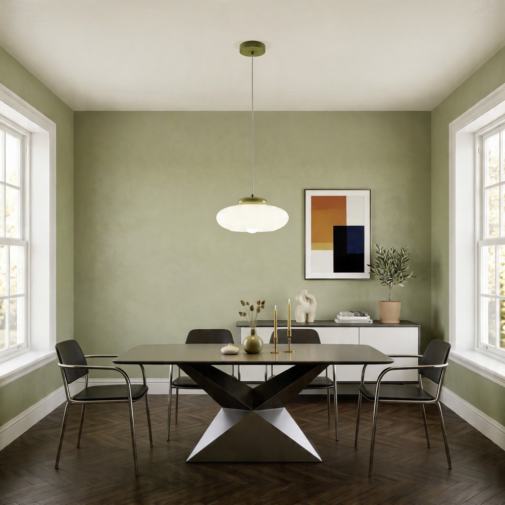 Lampe pendante de conception Berardelli blanc avec vert Ø 32cm Eglo 9008606404995