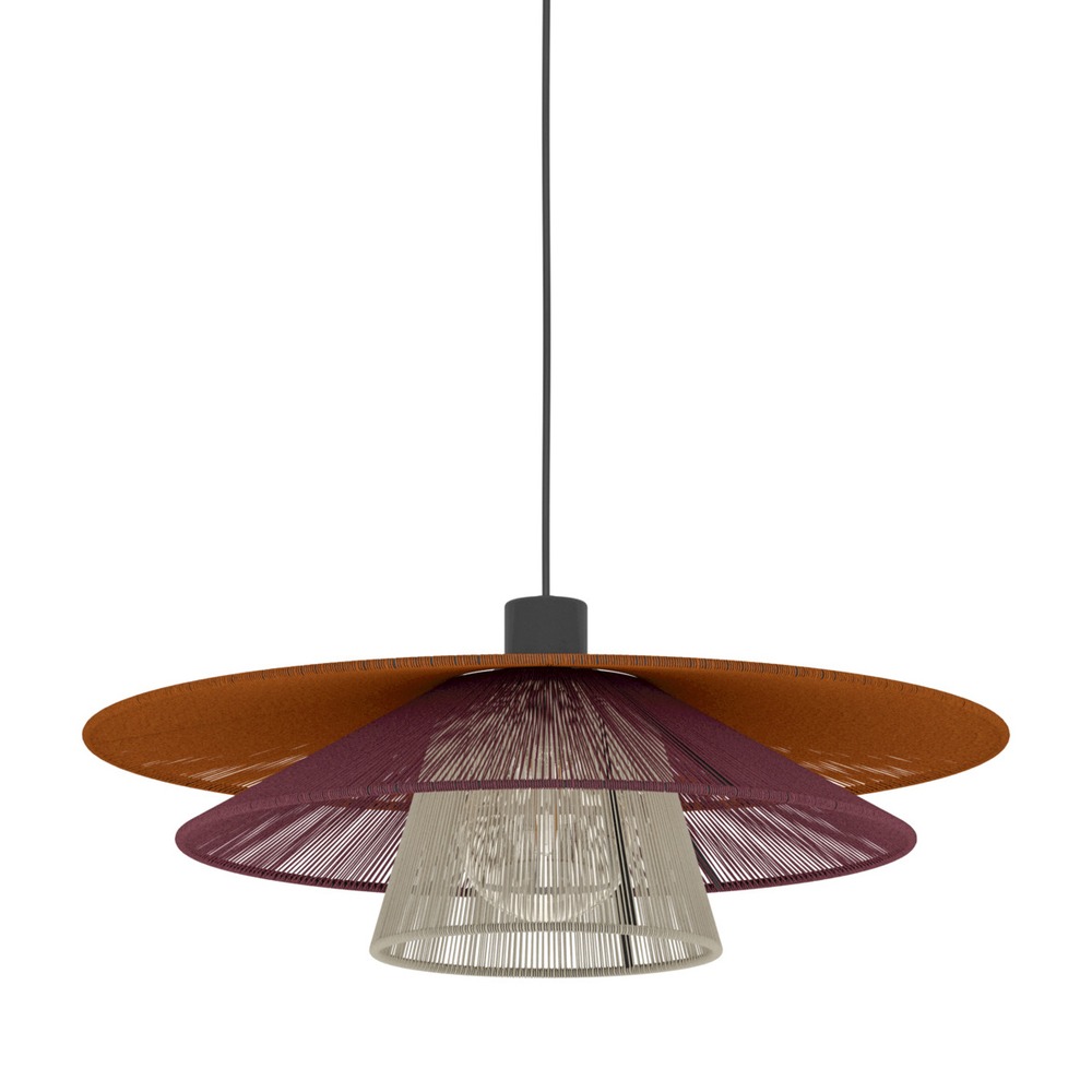 Lampe suspendue filaire Pignona Ø 50cm de couleur