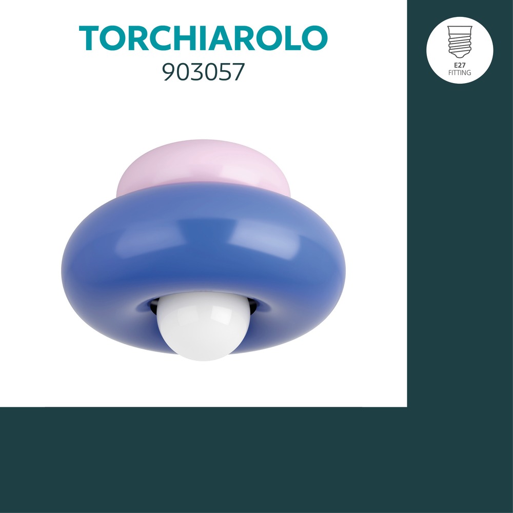 Lampe de plafond à design Torchiarolo rose avec bleu Eglo 9008606405442