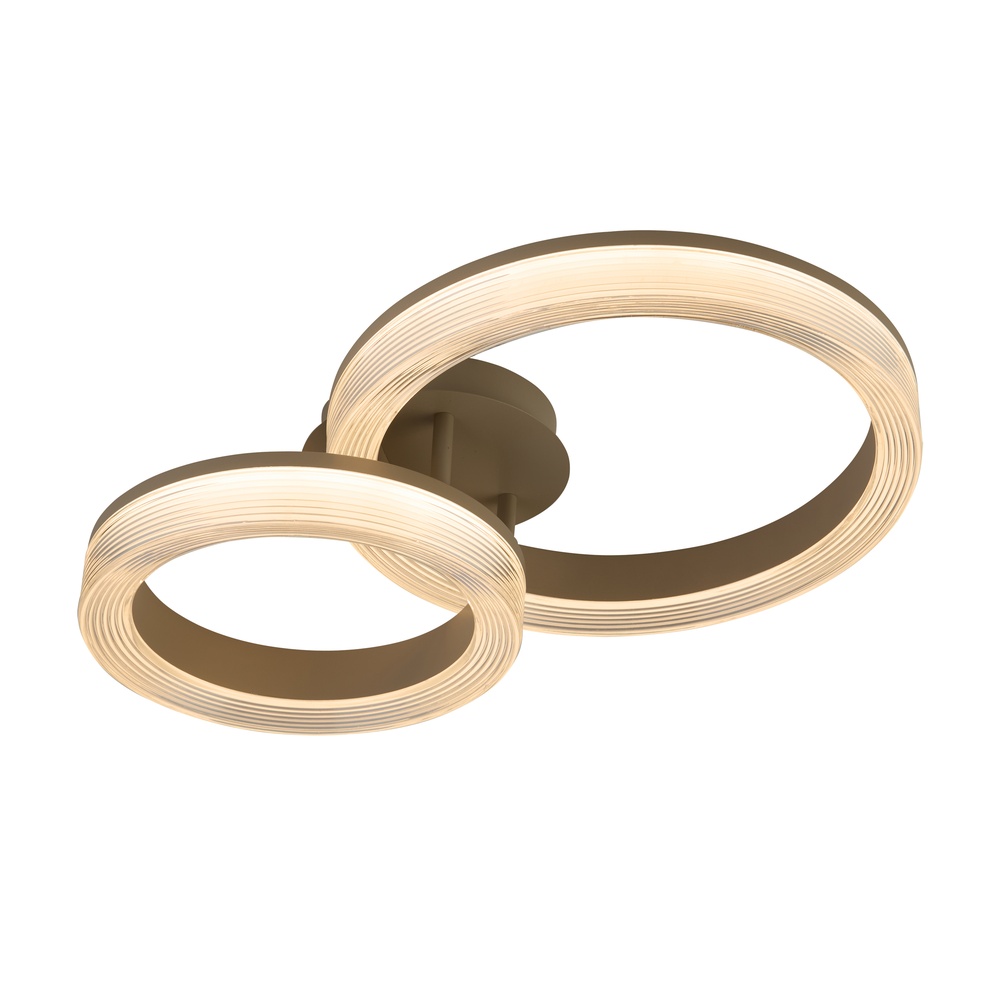 Lampe de plafond à design Lumen Rings brun sable