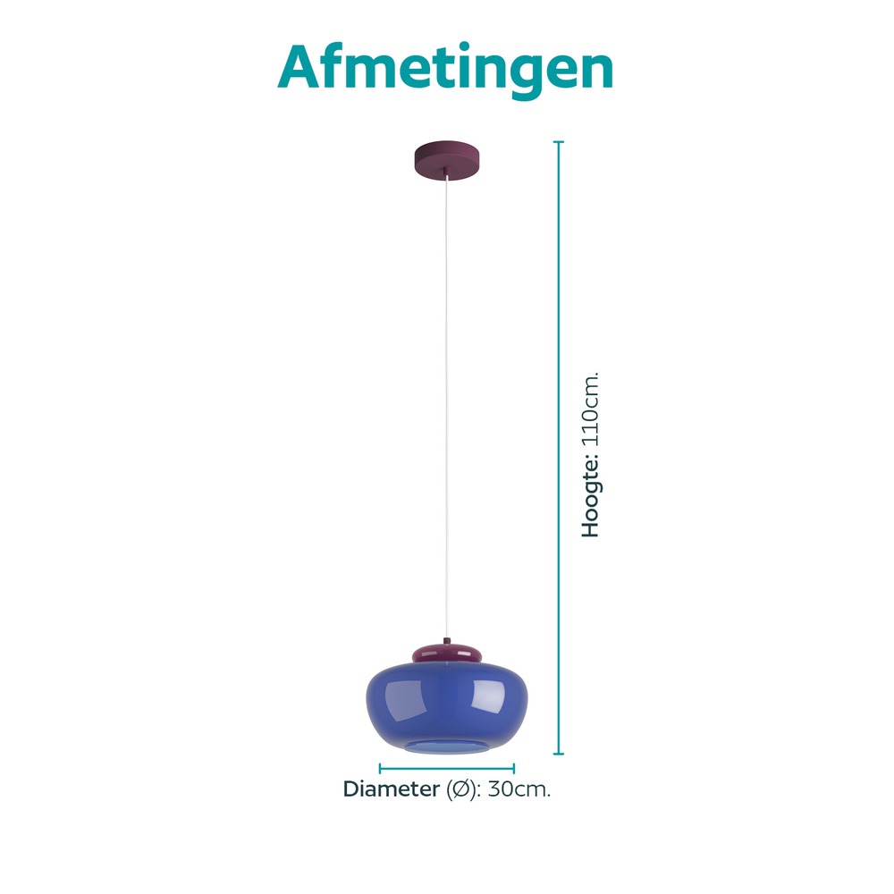 Lampe pendante de conception Berardelli bleu avec violet Ø 30cm Eglo 9008606404988