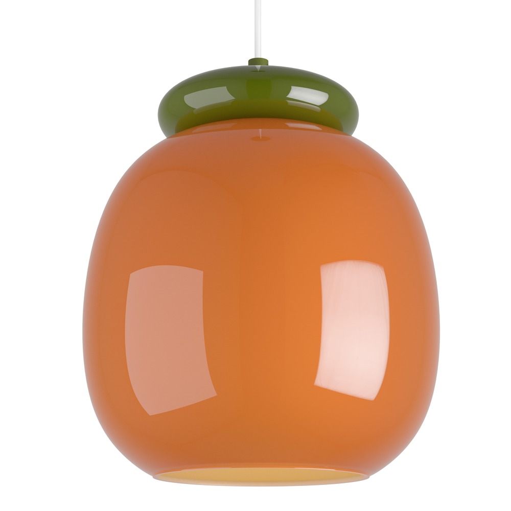 Lampe pendante de conception Berardelli orange avec vert Ø 23cm Eglo 9008606404926