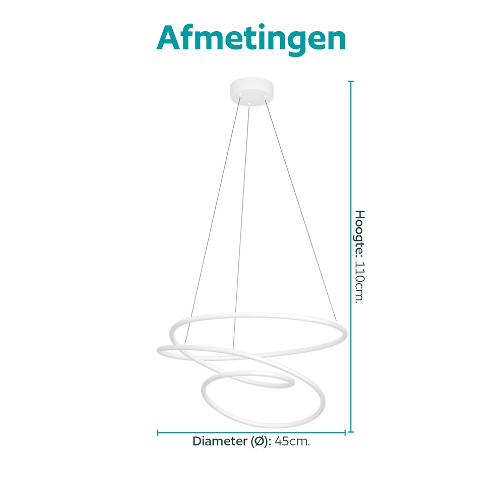 Lampe pendante moderne Racale Ø 58cm de blanc Eglo 9008606391417