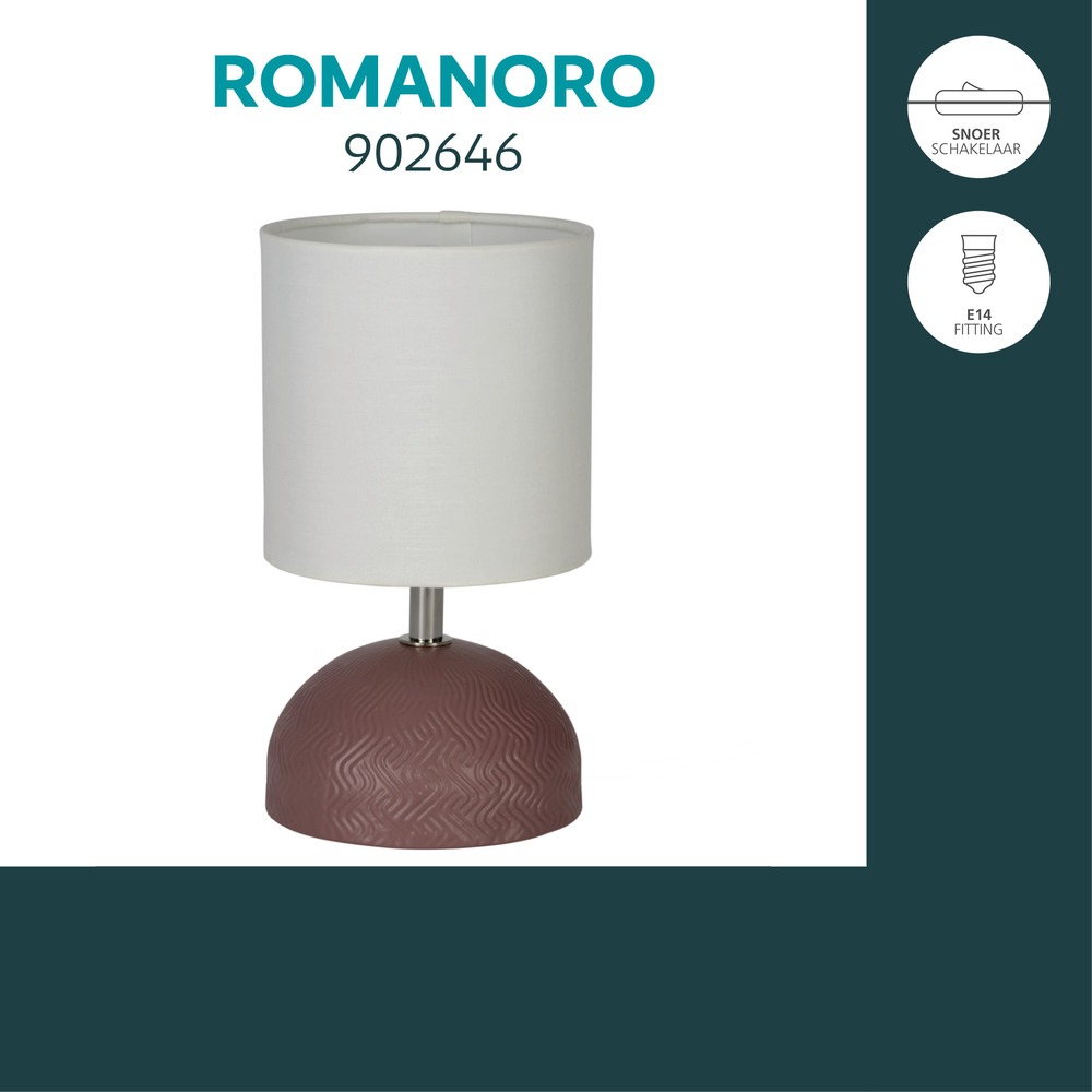 Lampe de table Romanoro rose Eglo 9008606399789