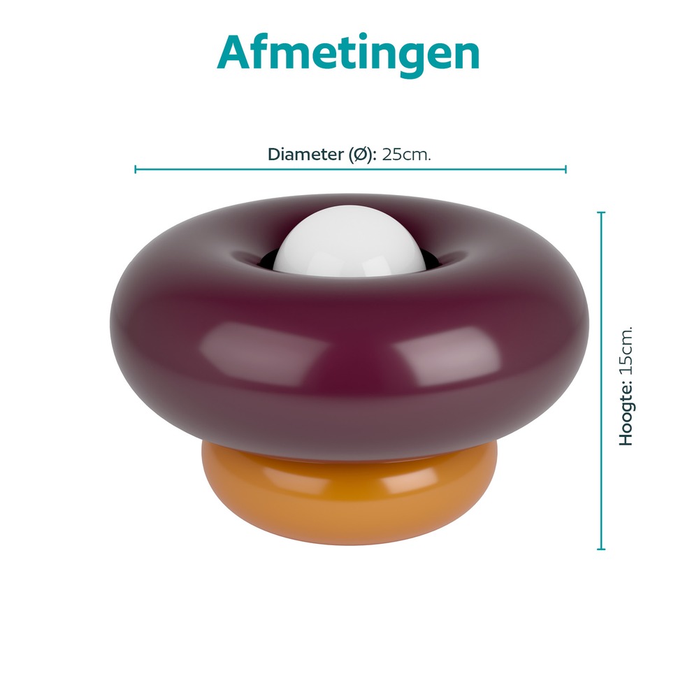 Lampe de table de conception Torchiarolo Orange avec un rouge bordeaux Eglo 9008606405541