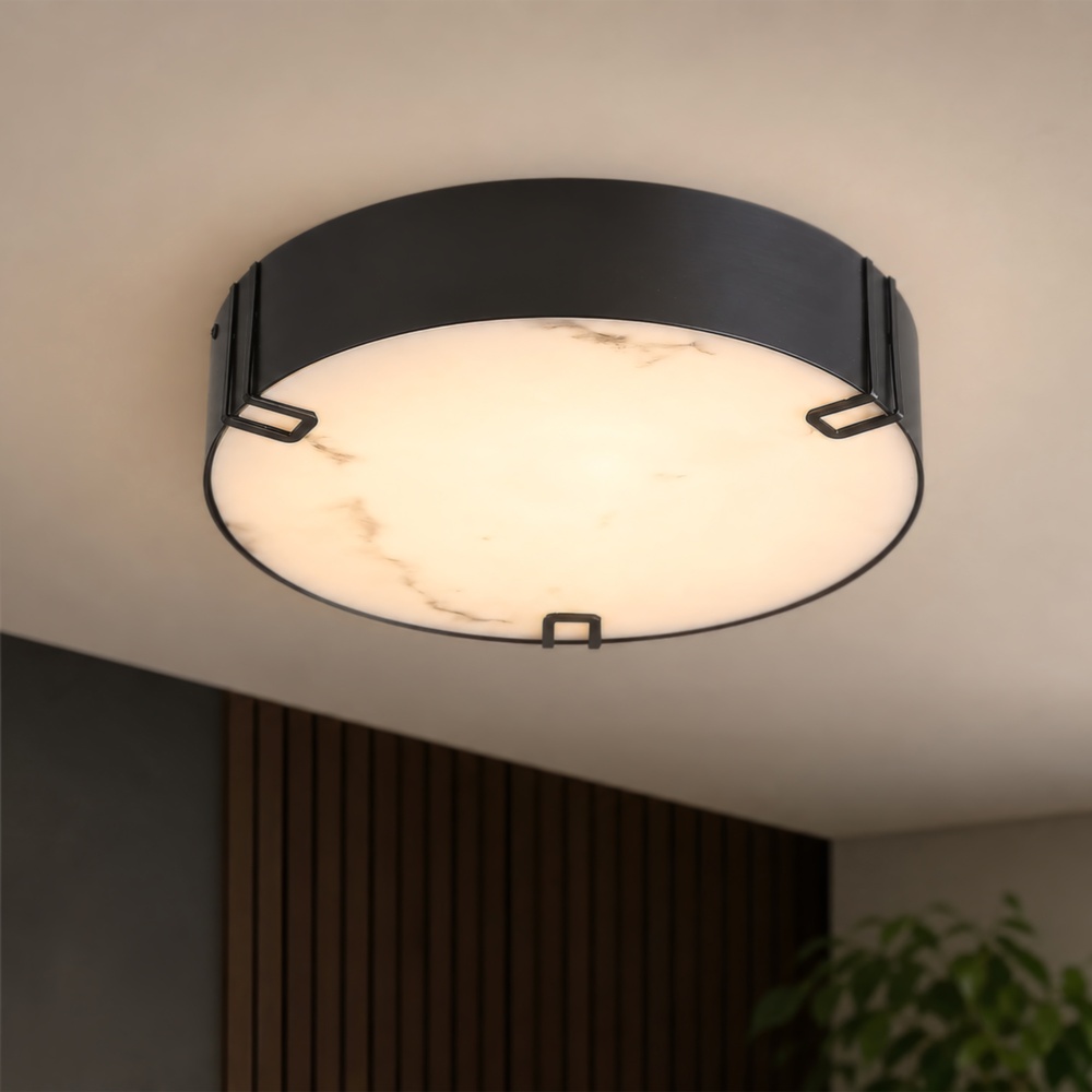 Conception de plafonds Marmo noir Ø 35cm Searchlight 5,05342E+12
