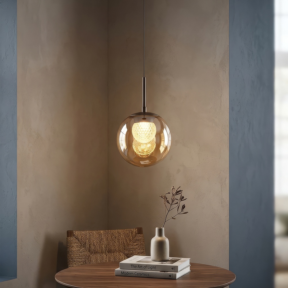 Lampe pendante de conception Solis bronze Ø 20 cm Searchlight 5,05342E+12