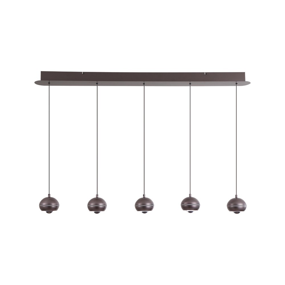 Lampe pendante de conception Meteor Nickel noir droit 5 clairs Searchlight 5,05342E+12